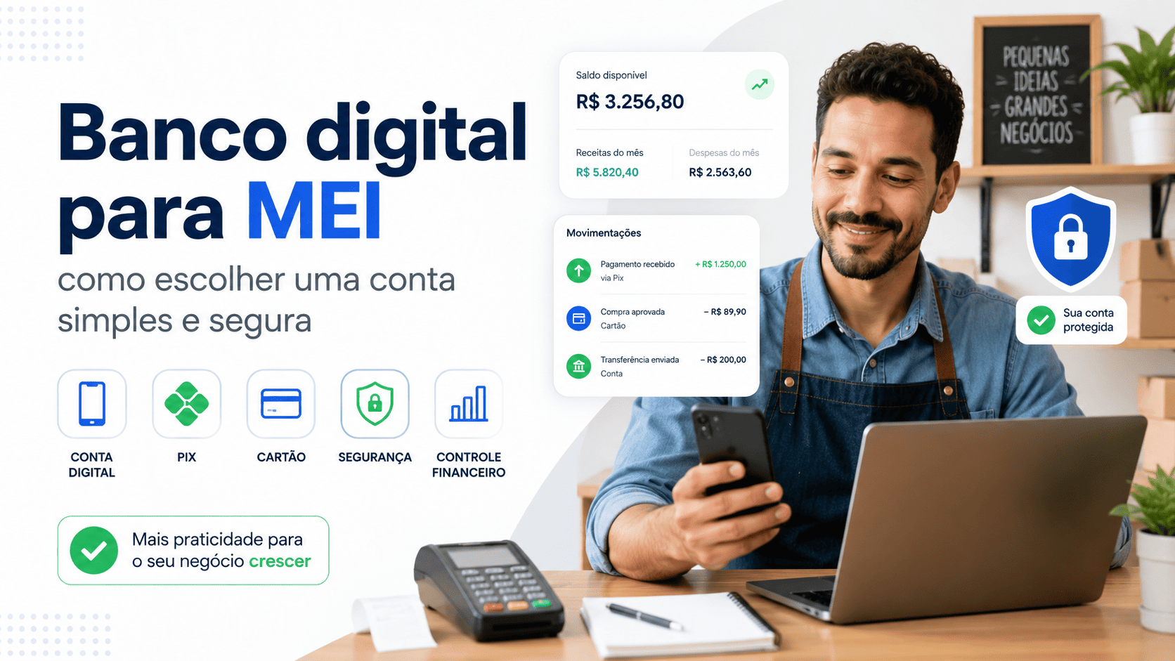 Banco digital para MEI como escolher uma conta simples e segura